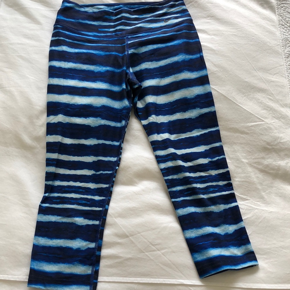Nike electric blue striped leggings